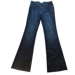 DU/ER | like new dark denim bootcut flare jeans size 28 raw hem